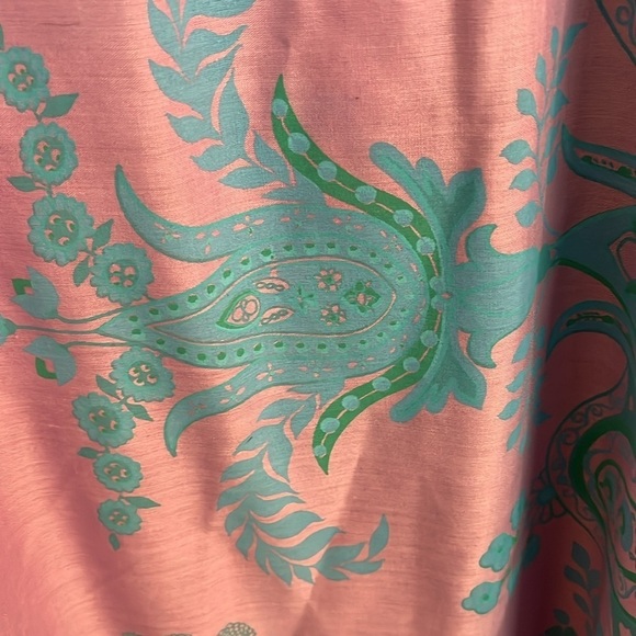 Hungry Palette Silk Screen Print Dress 70s Peasant Paisley Floral Dress Size S - Picture 14 of 16